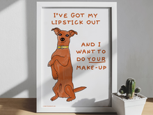 Load image into Gallery viewer, Lipstick Dog - Red Rocket Wall Art Print