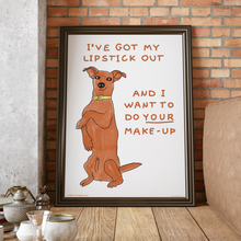 Load image into Gallery viewer, Lipstick Dog - Red Rocket Wall Art Print
