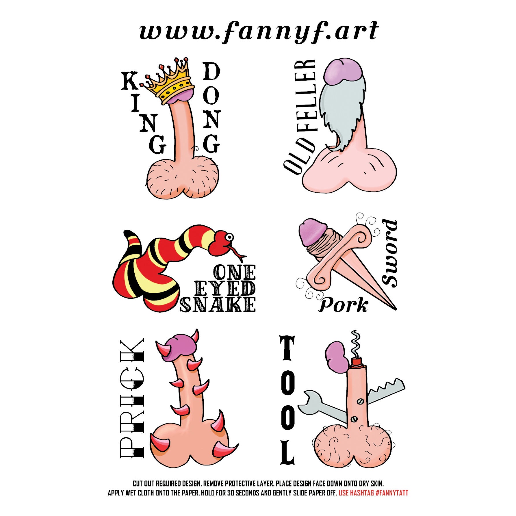 6-x-temporary-willie-tattoos-fanny-fielding-art